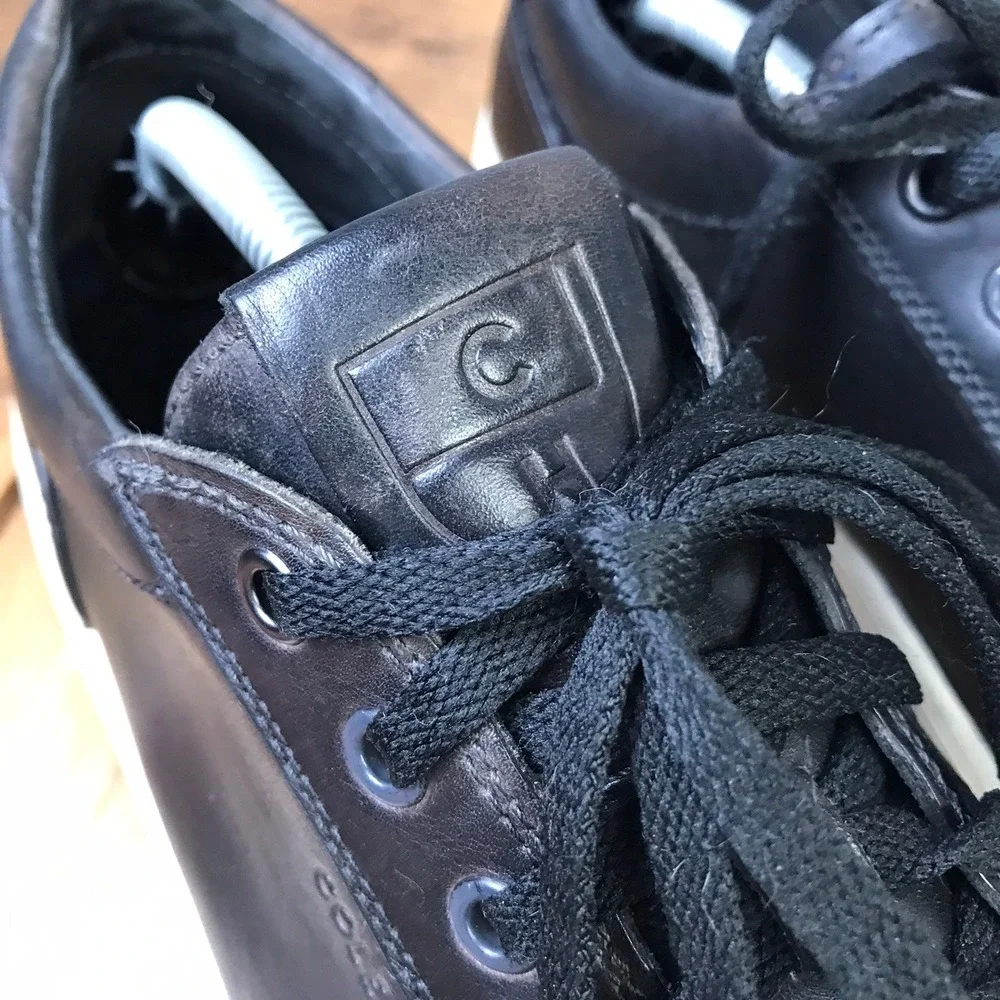 Cole Haan GrandPro Spectator Sneakers Mens 12 Black Leather Low Top Tennis Shoes